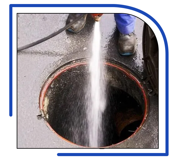 Drain line jetting with pressure wash machine image